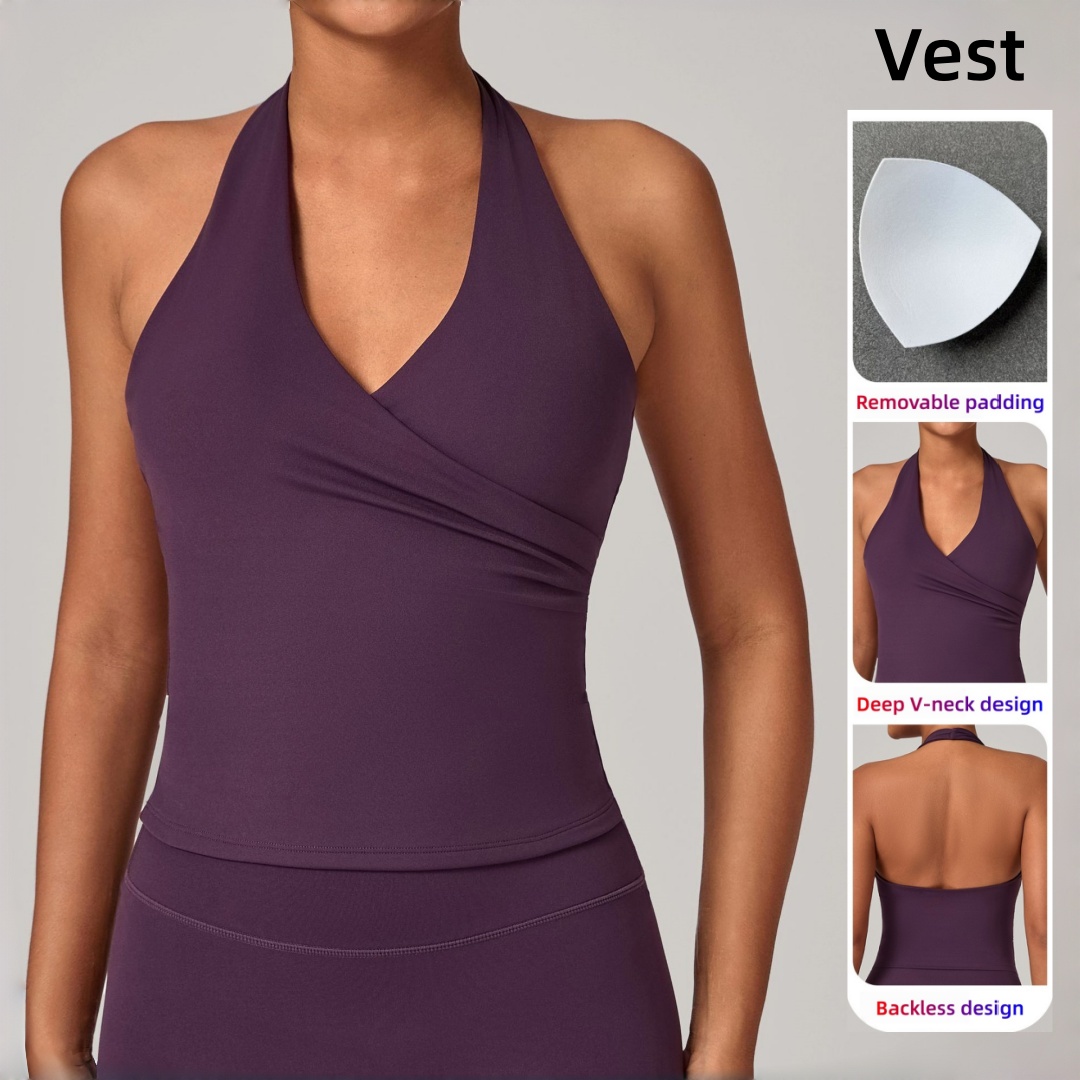 Yoga Và Fitness - New Women's Yoga Vest Tight Backless
