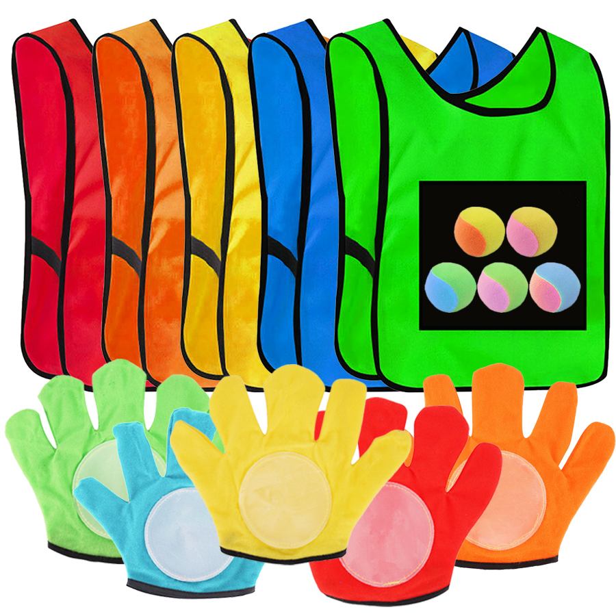 Bosu Ball Balance - Sticky Ball Vest Gloves Set with