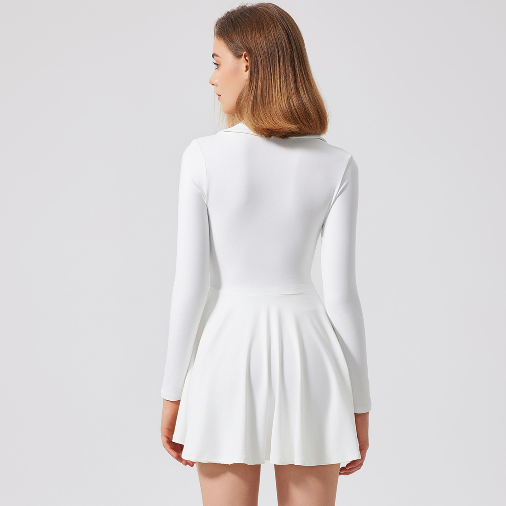 Yoga Fitness Dress - Women Tennis Dresses Long Sleeves Yoga