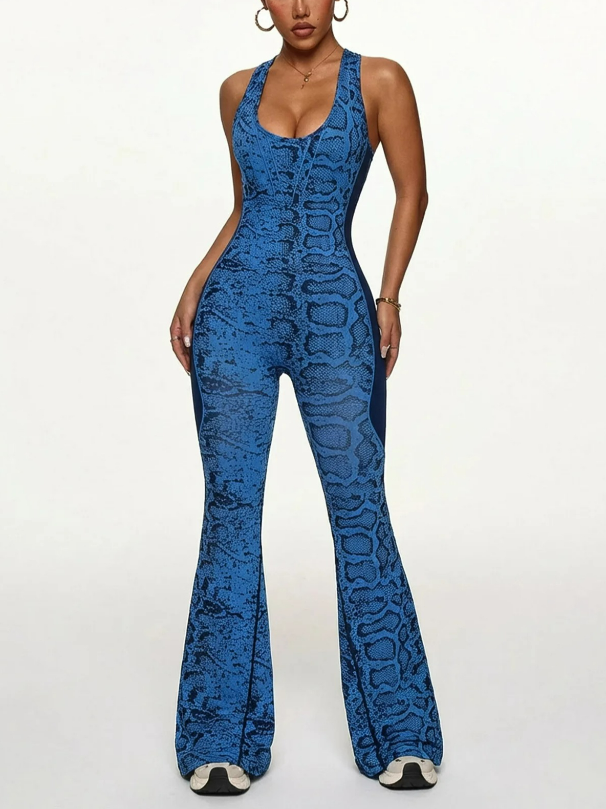 Women's Serpentine Print Blue  - Yoga Overall Fitness 리뷰 및 가격