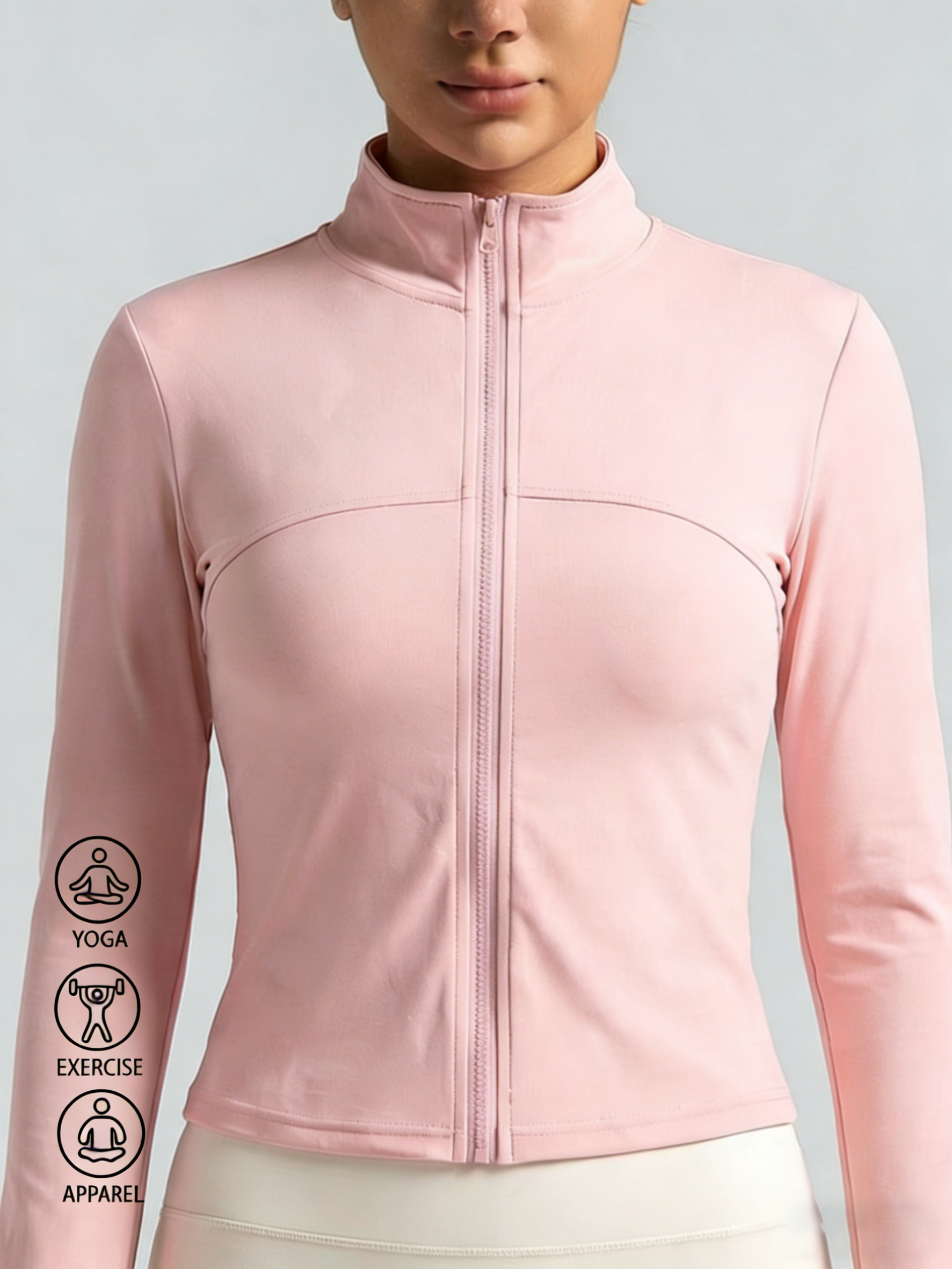 New Women Light pink Yoga Coat - Yoga Fitness Yoga 리뷰 및 가격