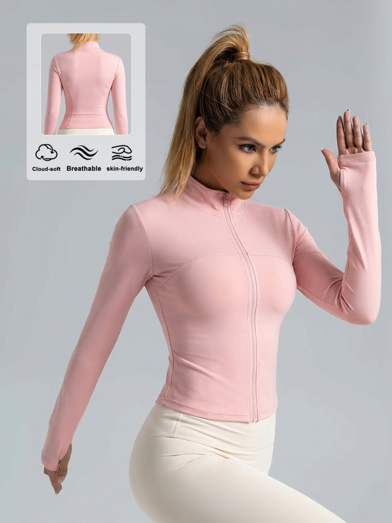 New Women Light pink Yoga Coat - Yoga Fitness Yoga 리뷰 및 가격