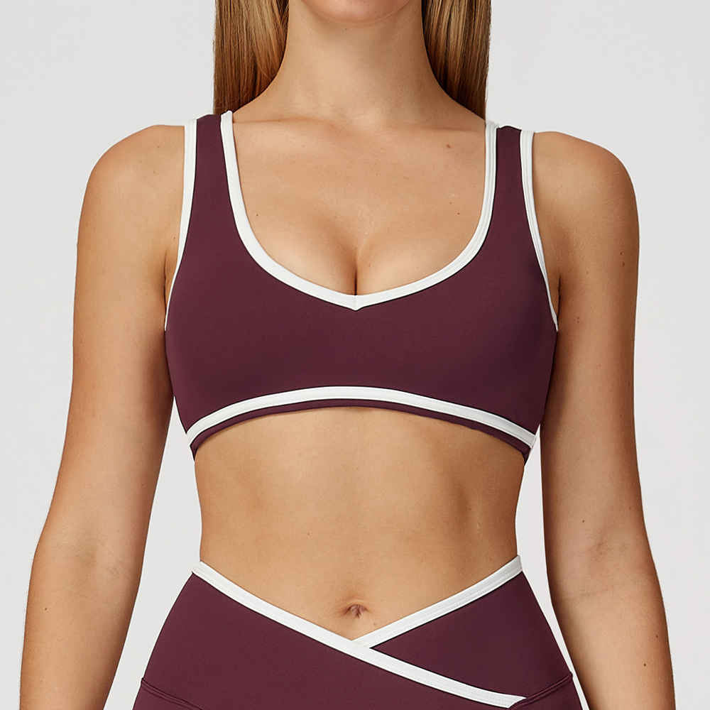 V-Neck Sports Bra Women Top Pu - Yoga Và Fitness 리뷰 및 가격