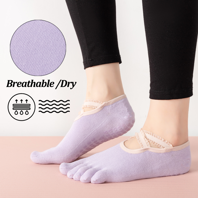 Ladies Non-Slip Pilates Socks  - Yoga Fitness Dance 리뷰 및 가격