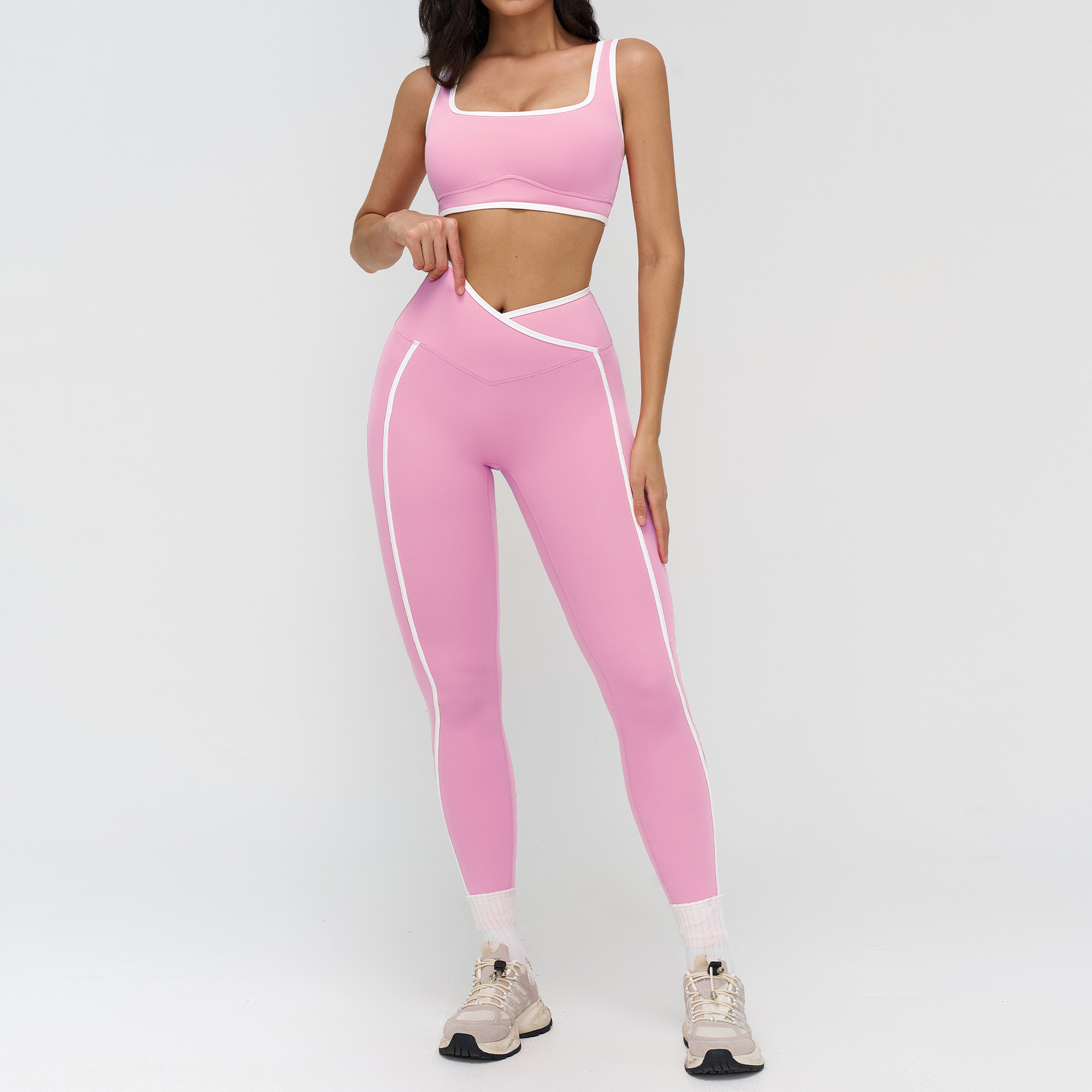 Women Gym Sets White line Bras - Yoga Và Fitness 리뷰 및 가격