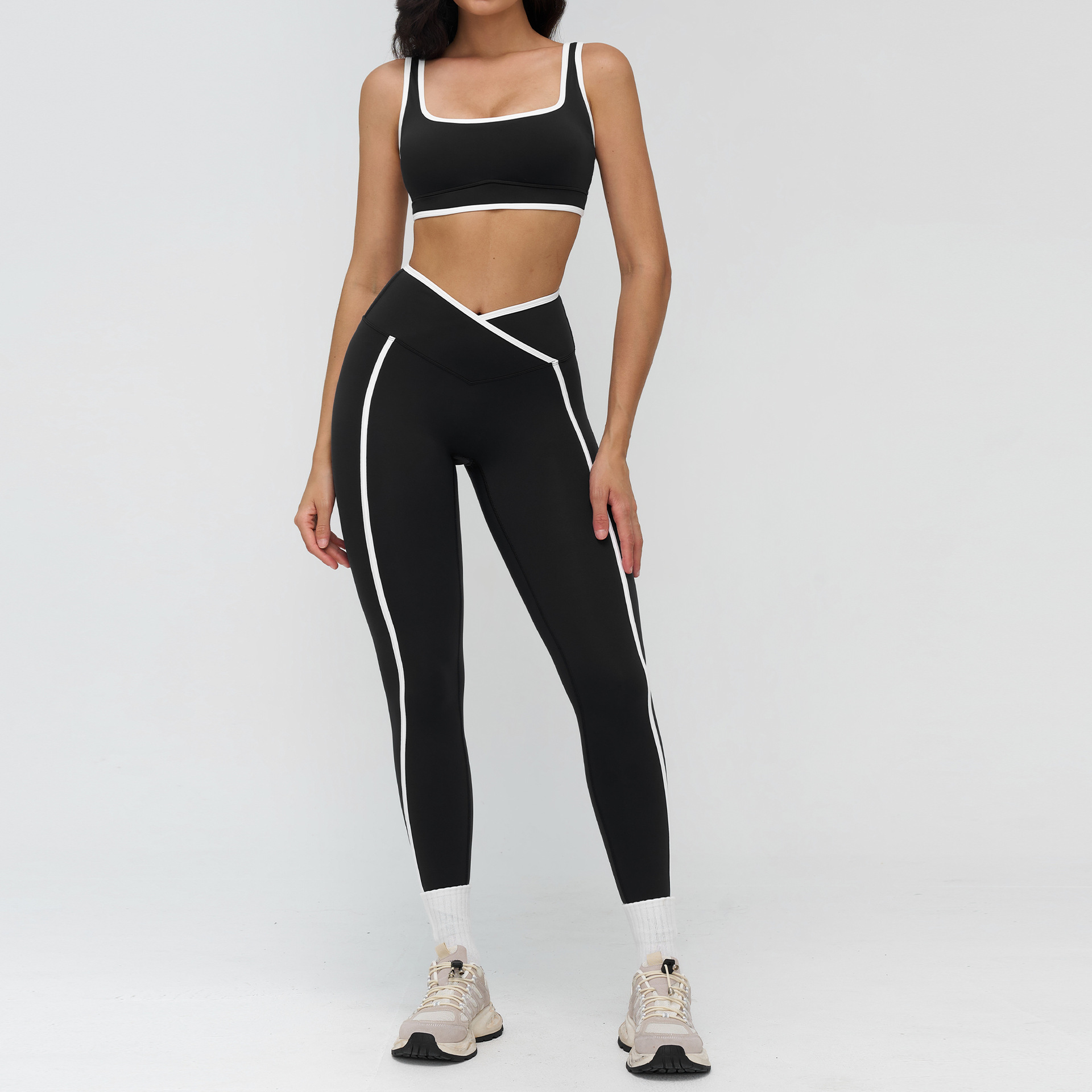 Women Gym Sets White line Bras - Yoga Và Fitness 리뷰 및 가격