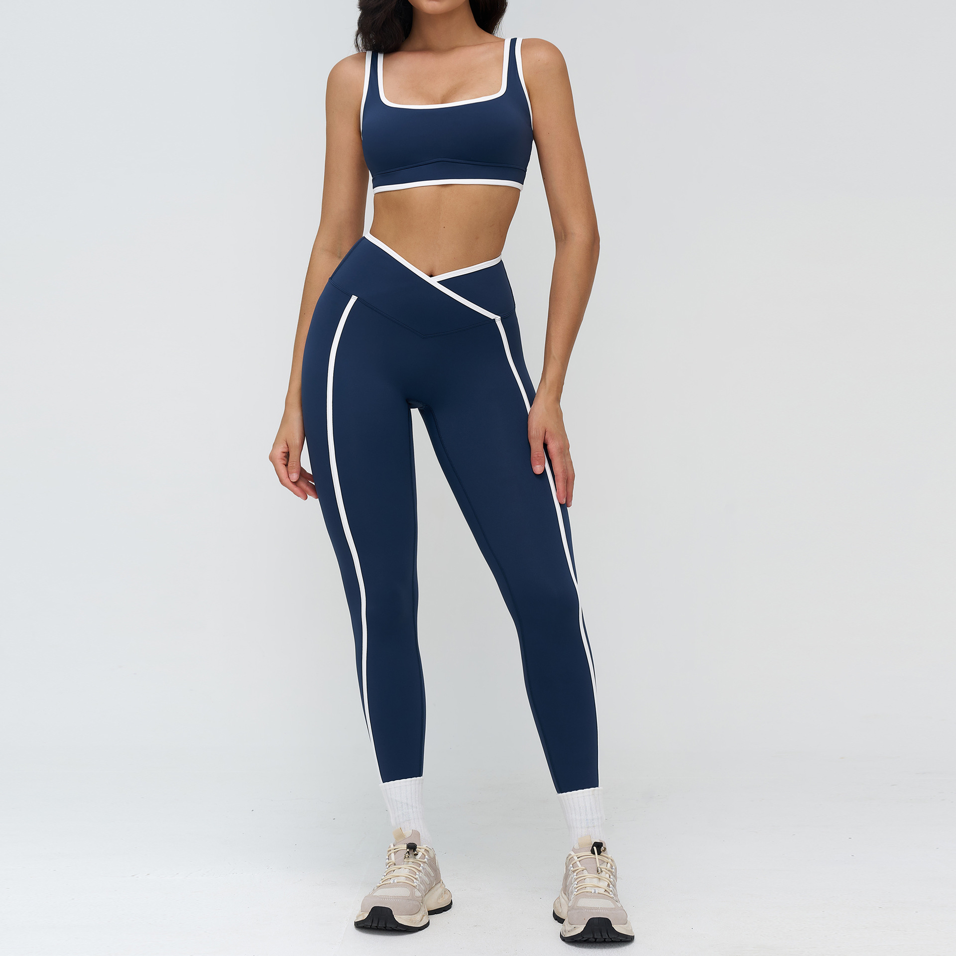 Women Gym Sets White line Bras - Yoga Và Fitness 리뷰 및 가격