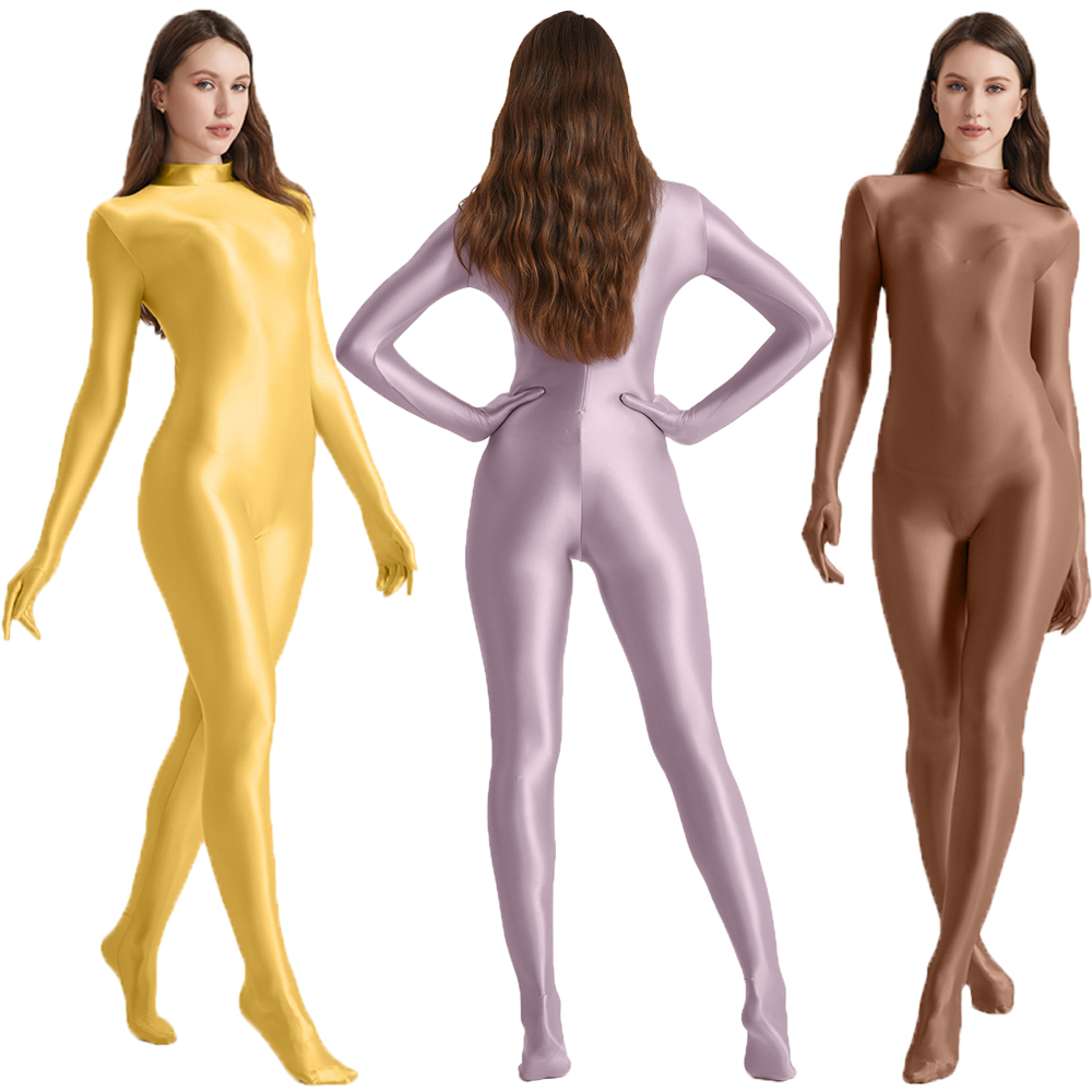 Women Oil Stretch High Neck Bo - Yoga Overall Fitness 리뷰 및 가격
