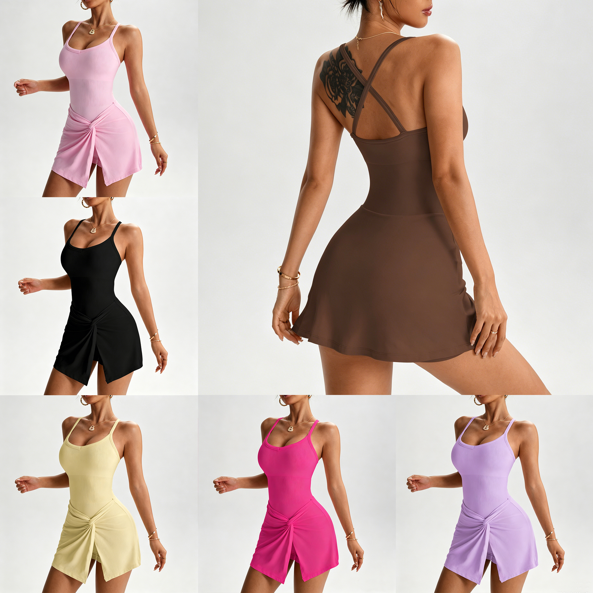 S-L Hollow Out Women Tennis Dr - Yoga Fitness Dress 리뷰 및 가격