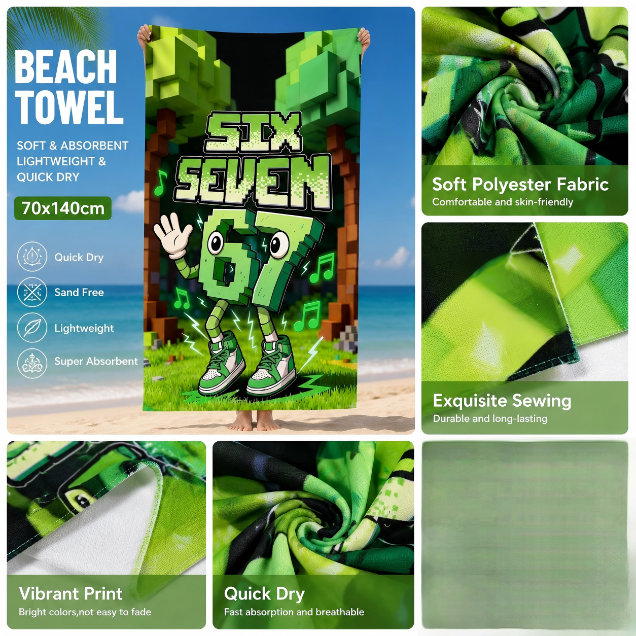 Green Group Figure Print Beach - Yoga Fitness Group 리뷰 및 가격