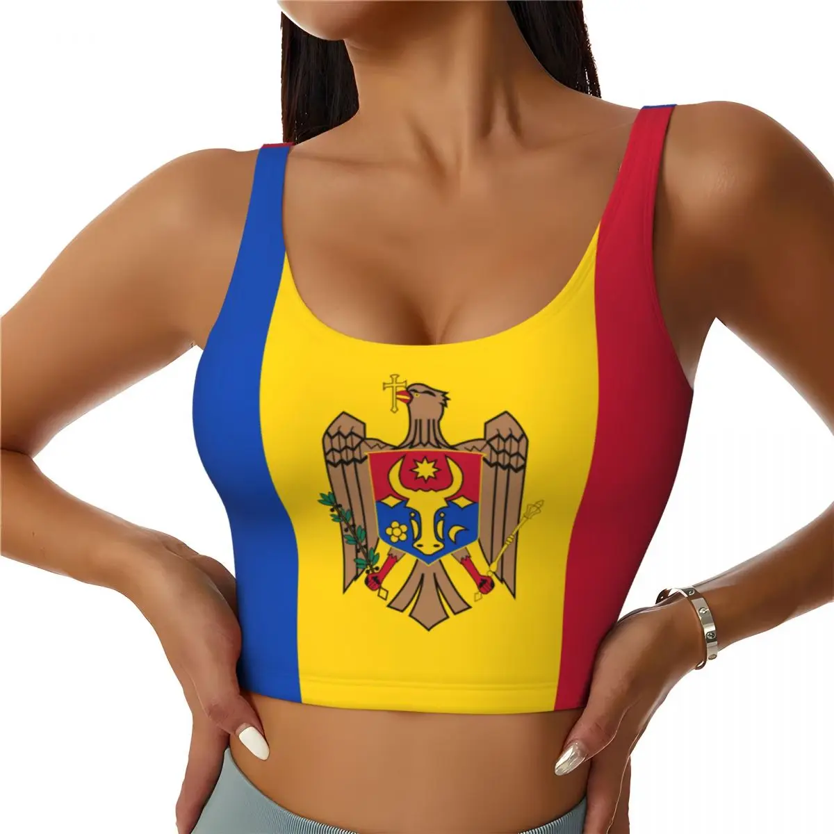 Moldova Flag Basic Tops Women  - Yoga Và Fitness 리뷰 및 가격