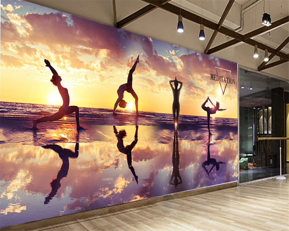 3d wallpaper mural sunset suns - Yoga Fitness Club 리뷰 및 가격