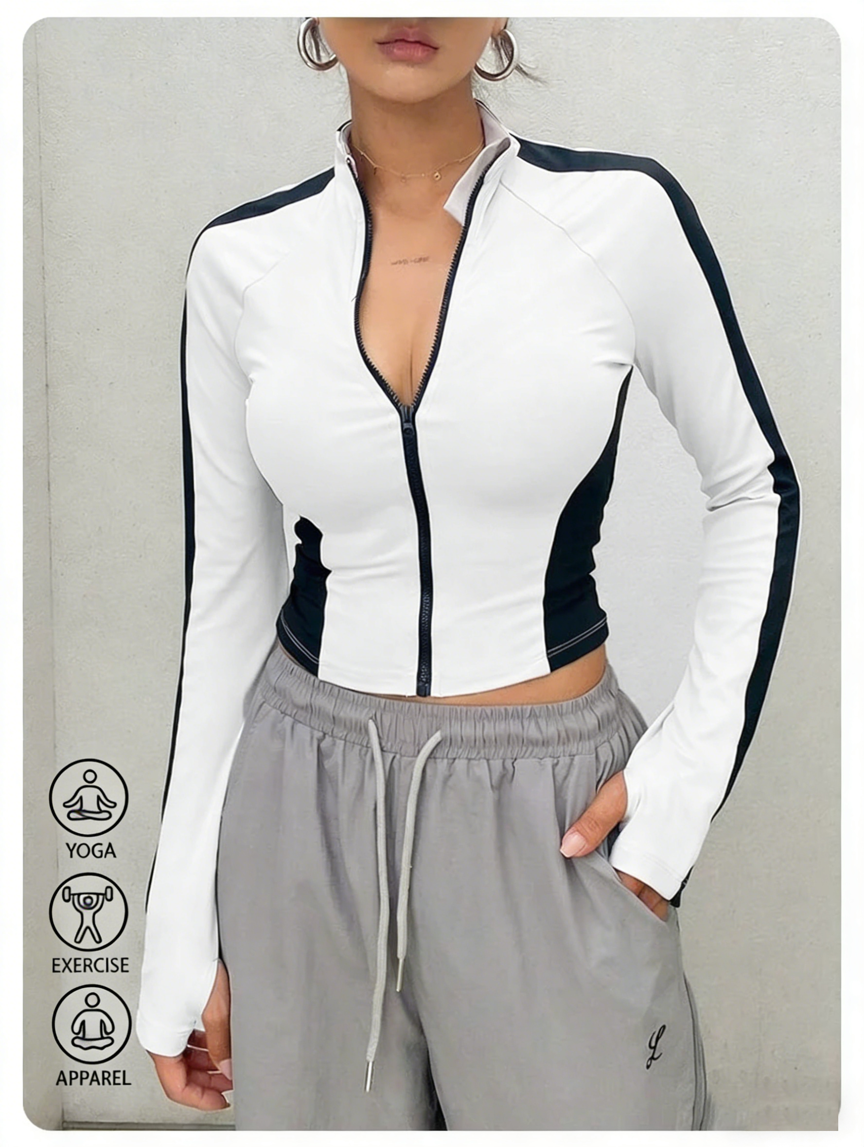 Yoga Clothes Stand Up Collar J - Yoga Fitness Yoga 리뷰 및 가격