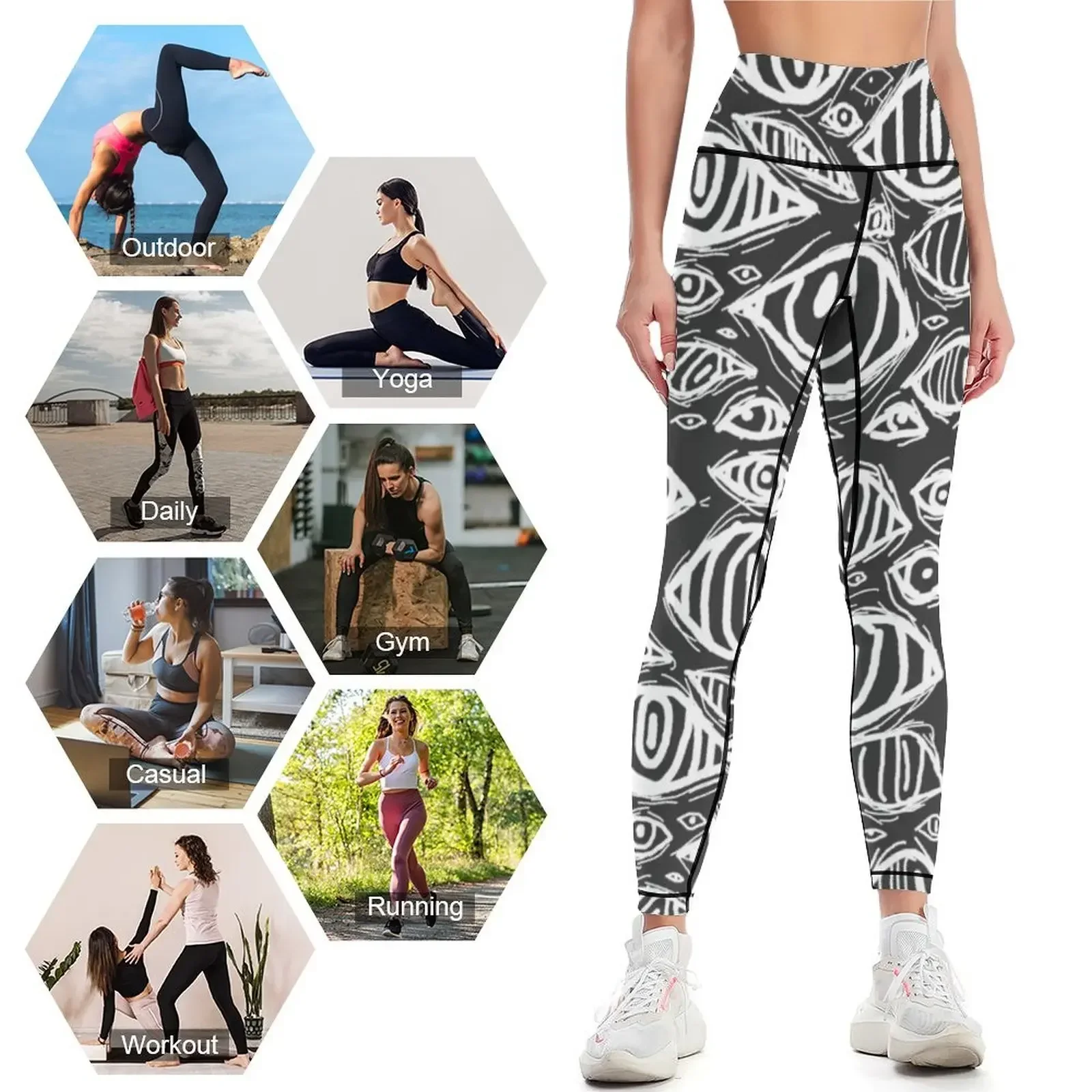 Watching eyes Leggings Clothin - Yoga Fitness Watch 리뷰 및 가격
