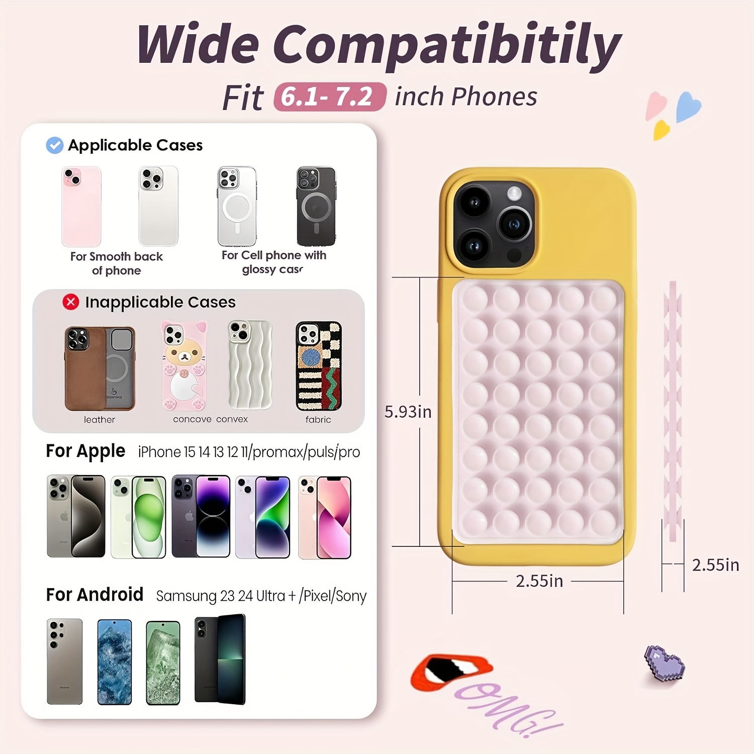 2pcs Double-Sided Silicone Suc - Yoga Fitness Watch 리뷰 및 가격