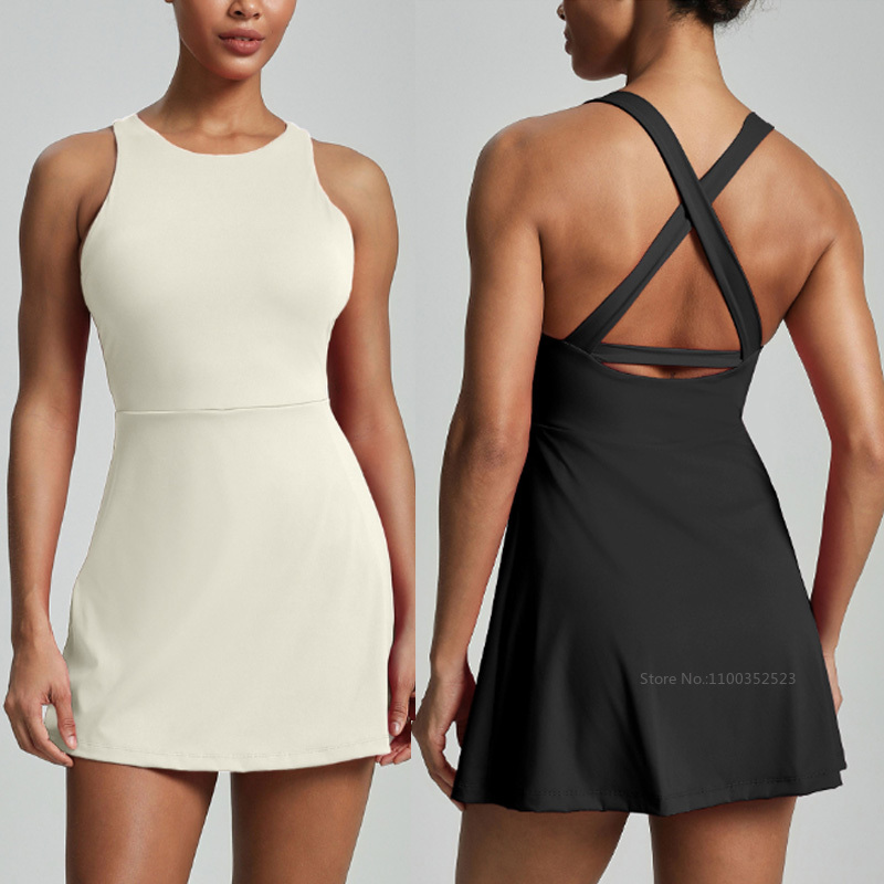 Women Cross Backless Tennis Dr - Yoga Fitness Dress 리뷰 및 가격