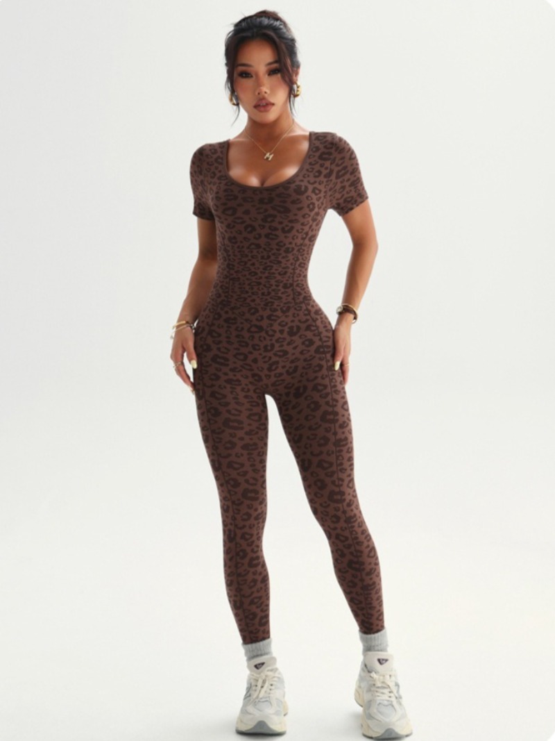 Women's Backless Leopard Jumps - Yoga Overall Fitness 리뷰 및 가격