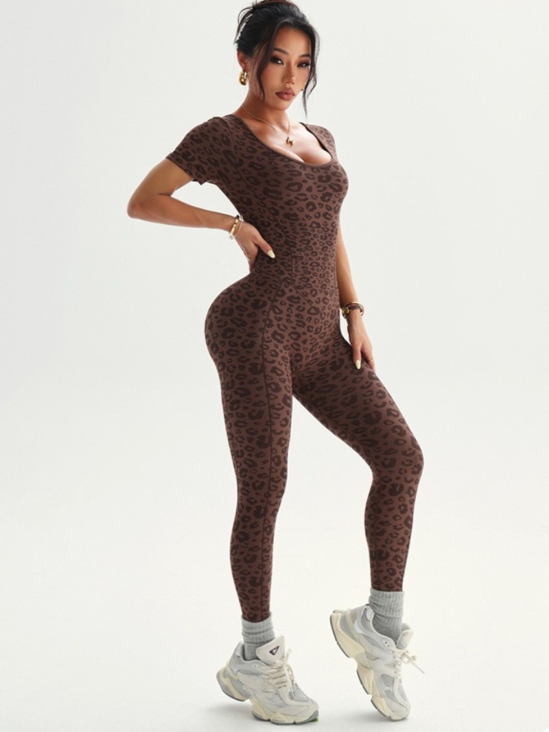 Women's Backless Leopard Jumps - Yoga Overall Fitness 리뷰 및 가격