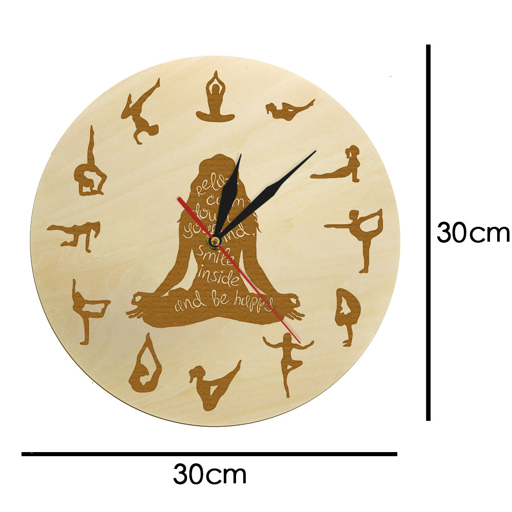Yoga Pose Wooden Wall Clock Fi - Yoga Fitness Watch 리뷰 및 가격