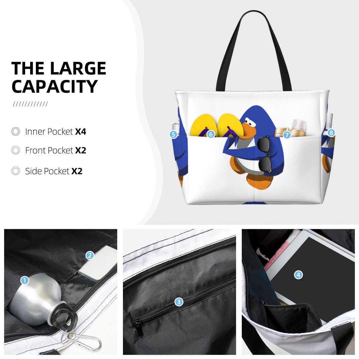 Club Penguin BOI Beach Tote Ba - Yoga Fitness Club 리뷰 및 가격
