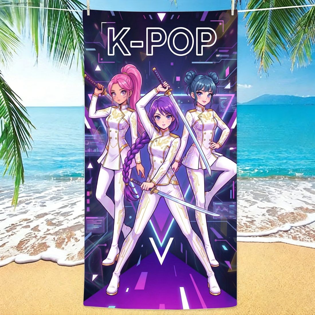 K-POP Style Beach Towel Girl G - Yoga Fitness Group 리뷰 및 가격