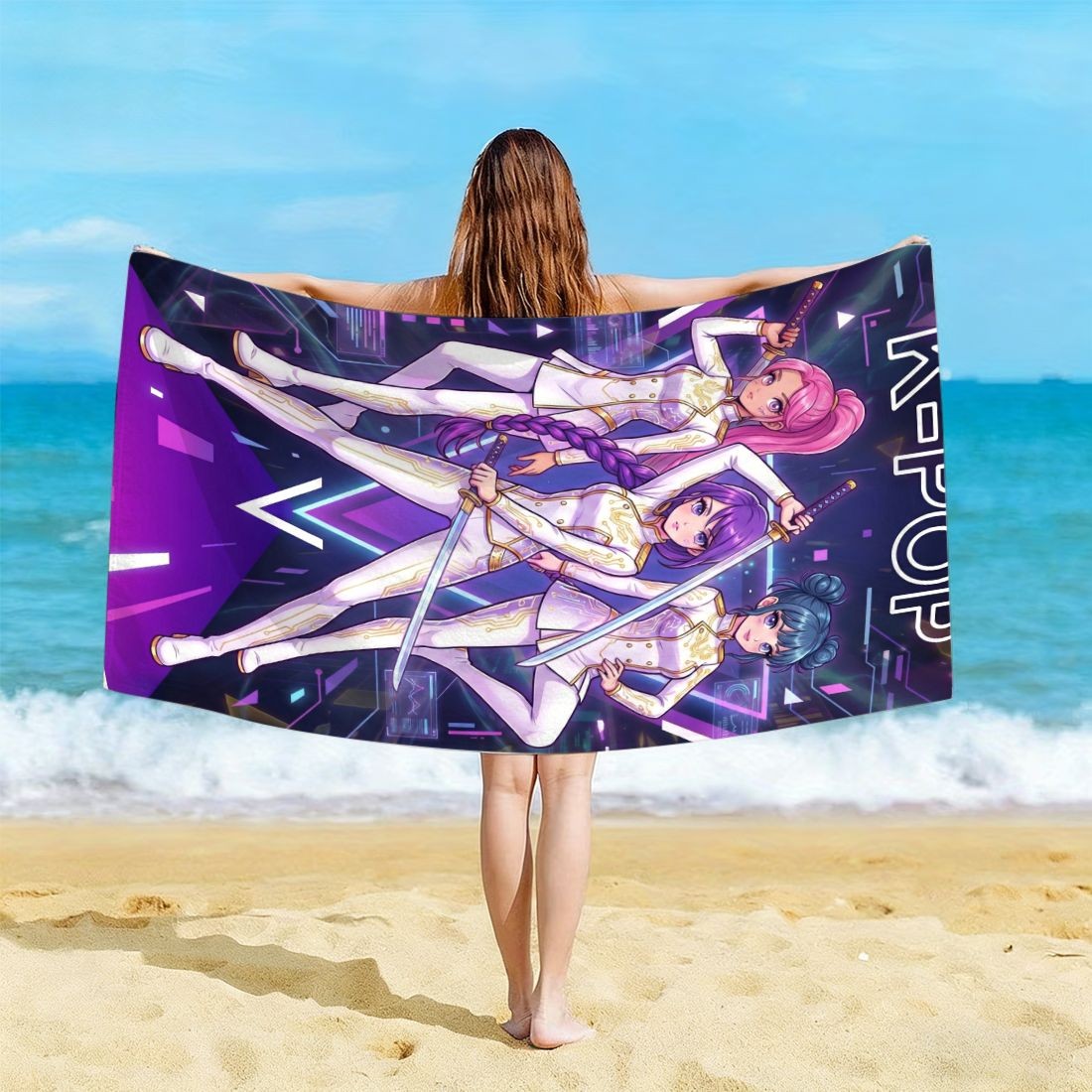 K-POP Style Beach Towel Girl G - Yoga Fitness Group 리뷰 및 가격