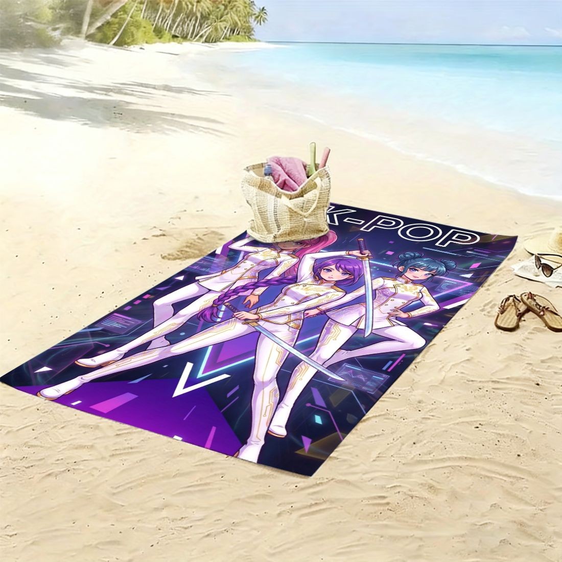 K-POP Style Beach Towel Girl G - Yoga Fitness Group 리뷰 및 가격