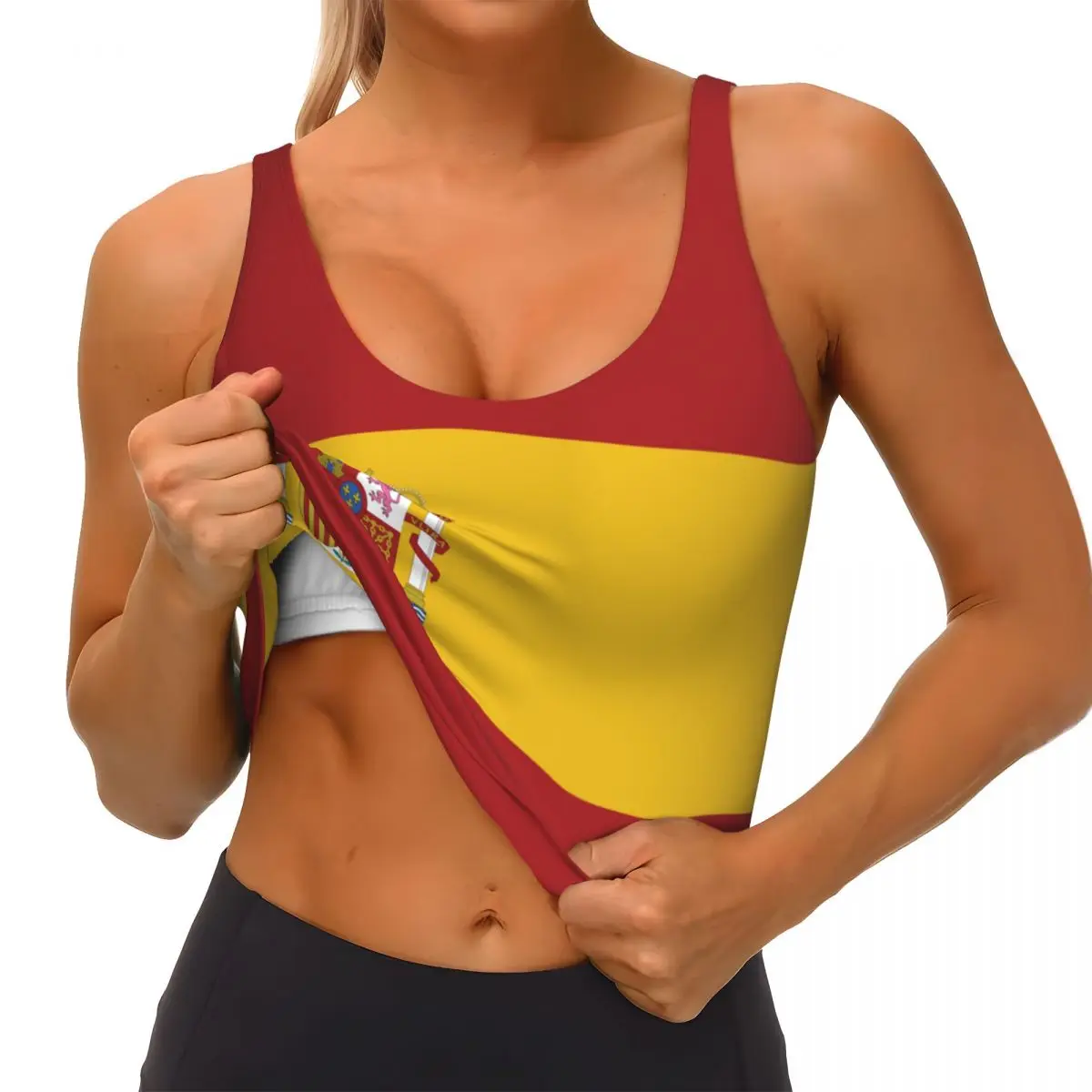 Spain Flag Basic Tops Women Sa - Yoga Và Fitness 리뷰 및 가격