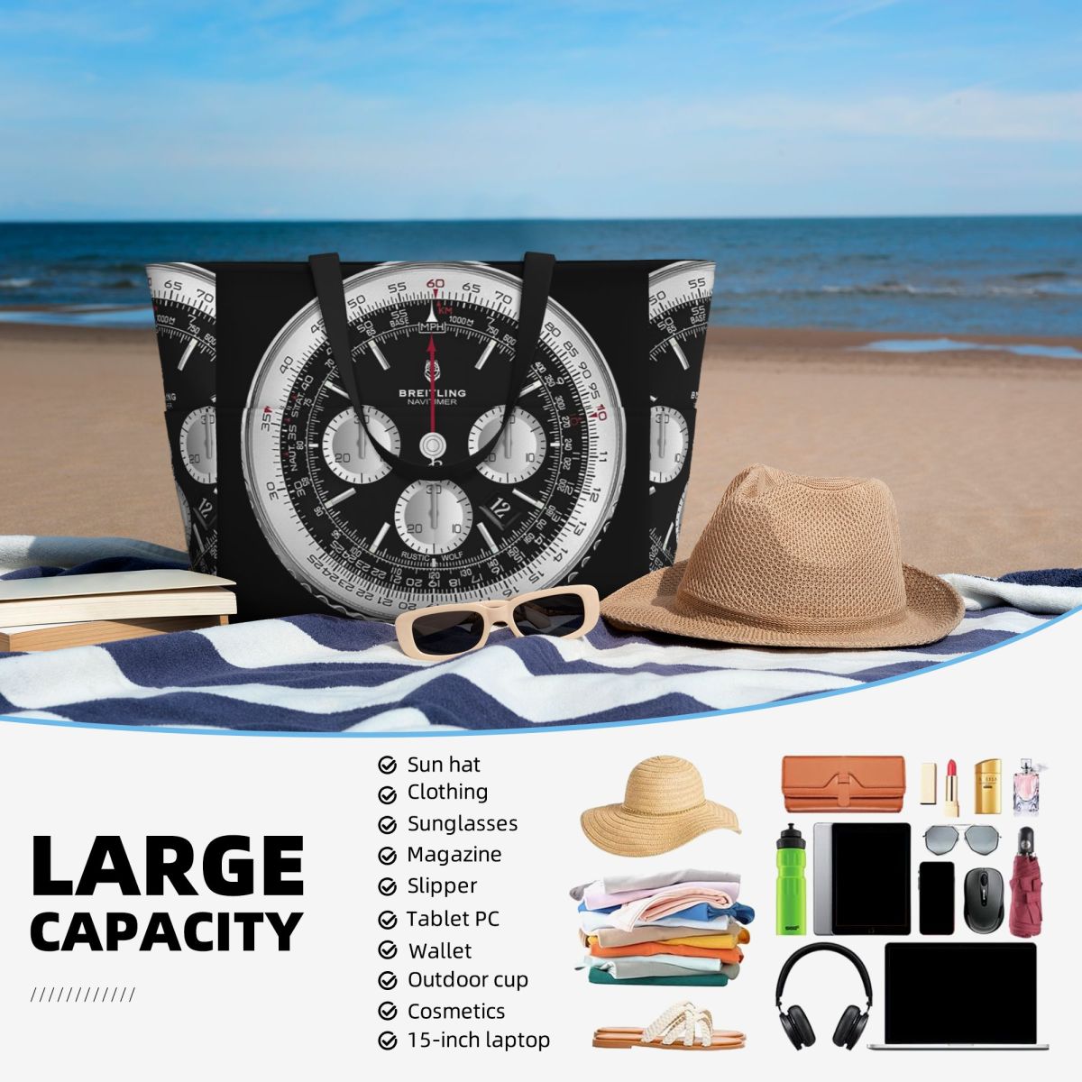 Black Luxury Watch Face Beach  - Yoga Fitness Watch 리뷰 및 가격