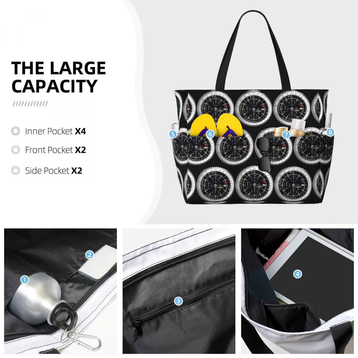 Luxury Watch Face Beach Tote B - Yoga Fitness Watch 리뷰 및 가격